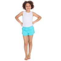 12C152: Older Girls Interlock Shorts- Ocean Mist (7-13 Years)